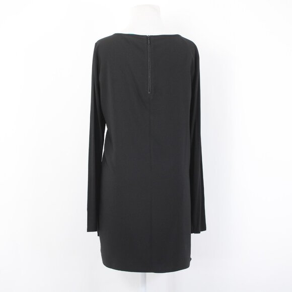 White House BM Top Sz 10 Black Hi Lo Zipper Poly Rayon Top - Picture 7 of 14